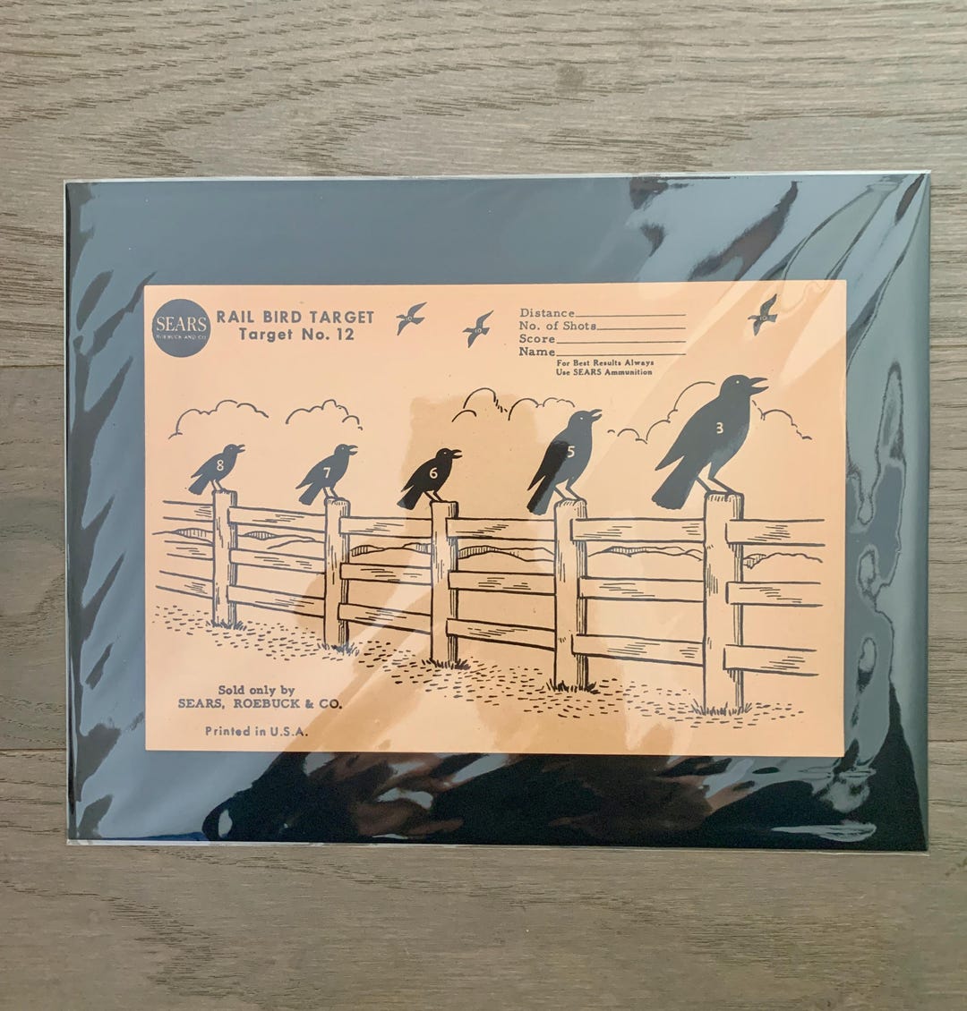 Paper Target Bird Rail Bird Crow Target Paper, No. 12 by Sears Roebuck & Co. Shooting ...
