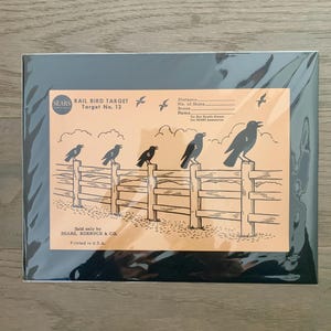 Bersaglio di carta Rail Bird Crow, n. 12 di Sears Roebuck & Co. Bersaglio da tiro anni '50