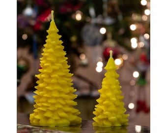 Christmas Tree Candle, Beeswax Candle, Bees Wax Candle Holiday Decor,Cute Decorative Pillar Candles,Mantle Decor Christmas Table Centerpiece