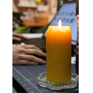Beeswax Pillar Candle, Honeycomb Candle, Homemade Candles, Beeswax Candle, Aesthetic Candles, Relaxing Candles, Bees Wax Dinner Candles