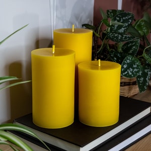 Beeswax Candle Pillar Set, Bees Wax Candles, Aesthetic Candles, Book Shelf Decor Items Home Decor Holiday Decor,Hostess Gift Handmade Candle