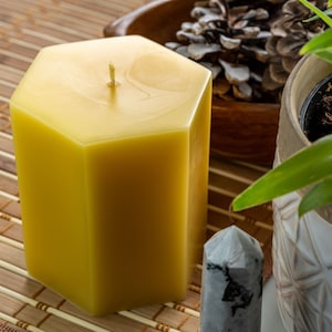 Beeswax Candle, Hexagon Candle Decor, Bees Wax Candles, Aesthetic Candles, Homemade Candles, Decorative Beeswax Pillar Candles, Home Decore