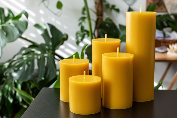 Pure Beeswax Candles, Pillar Candles, Bees Wax Candles, Aesthetic Candles,  Small Tall Extra Large Beeswax Candle,cylinder Non Toxic Candles 