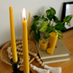 Bulk Taper Candles, Beeswax Candle Set, Bees Wax Candle Sticks, Dinner Candles, Wall Candlestick, Tall Beeswax Taper Refill, Tapered Candles image 3