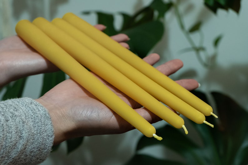 Taper Candles, Beeswax Candle Set, Dinner Candles, Wall Candlestick, Bees Wax Candle Sticks,Beeswax Taper Candle Gift,Cute Aesthetic Candles image 6