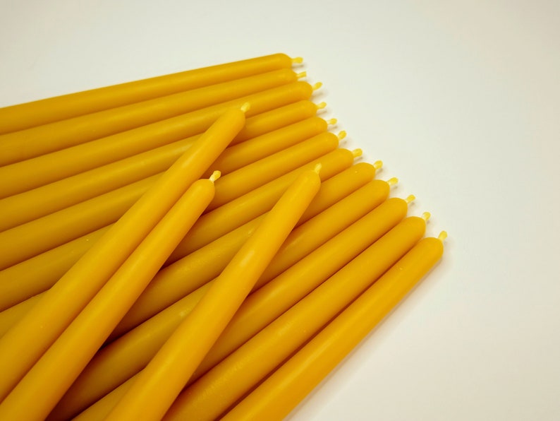 Bulk Taper Candles, Beeswax Candle Set, Bees Wax Candle Sticks, Dinner Candles, Wall Candlestick, Tall Beeswax Taper Refill, Tapered Candles image 1