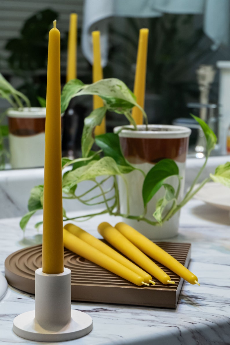 Taper Candles, Beeswax Candle Set, Dinner Candles, Wall Candlestick, Bees Wax Candle Sticks,Beeswax Taper Candle Gift,Cute Aesthetic Candles image 1