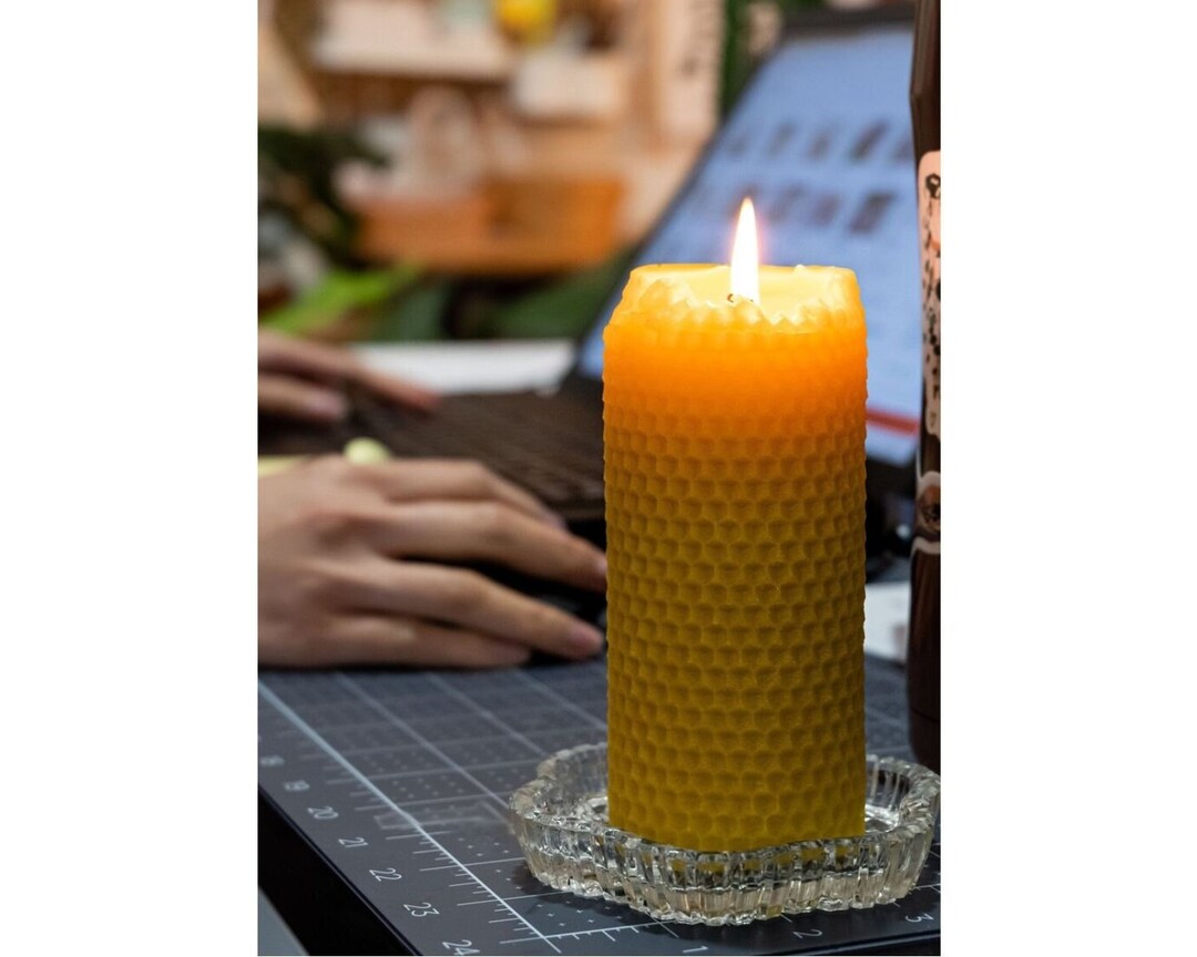 Beeswax Pillar Candle Candle Homemade Candles Etsy
