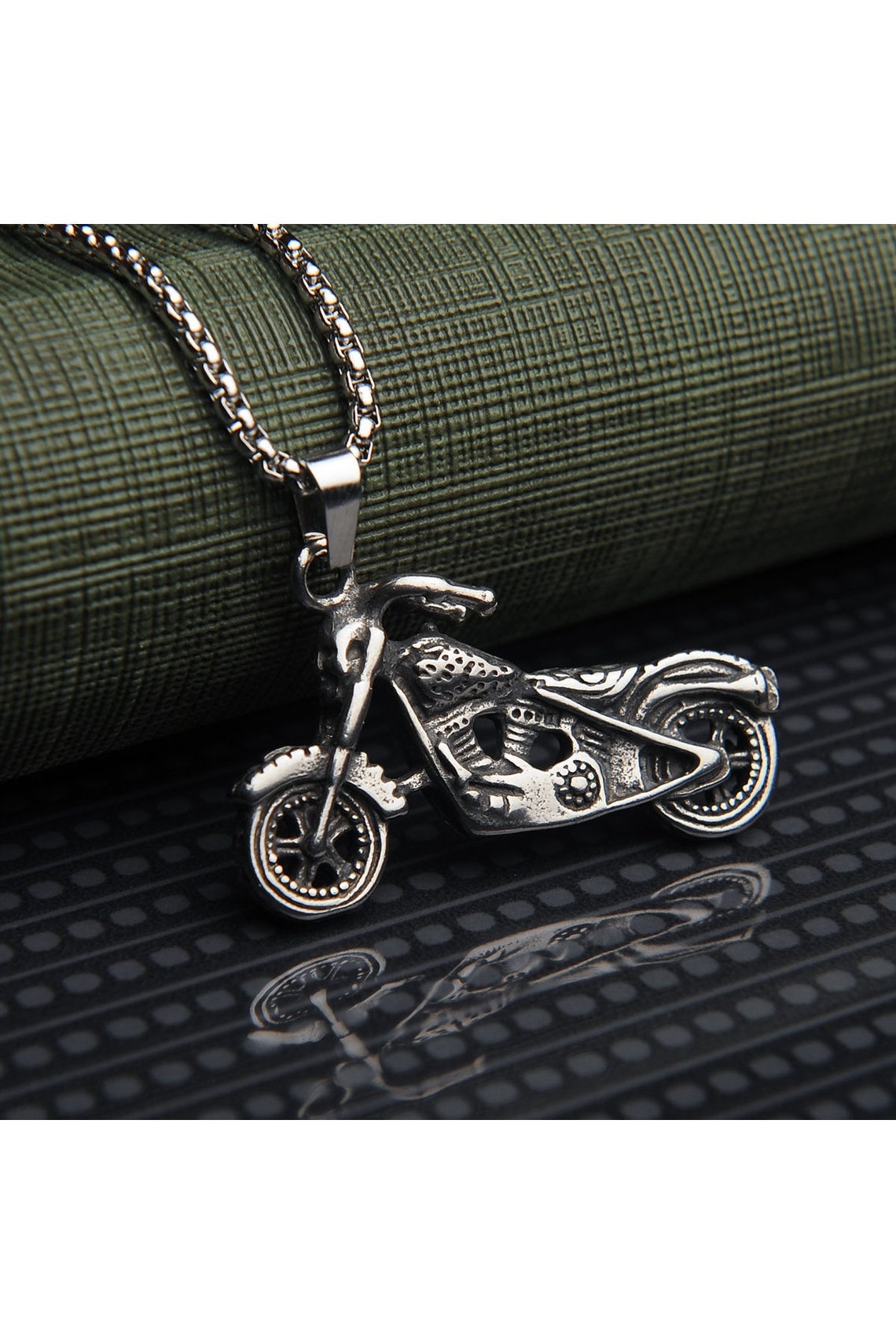 Motorcycle necklace Motorbike Pendant Stainless steel Etsy
