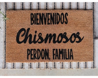 Bienvenidos Chismosos Doormat, Spanish Welcome Mat (18x30)