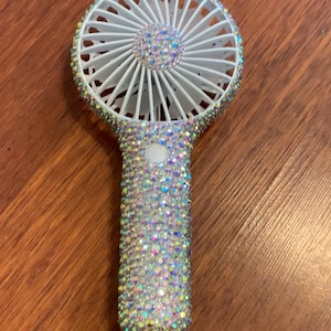 Bling Bedazzled Hand Held Fan, Bling personal fan, Rhinestone Fan, Rechargeable Fan