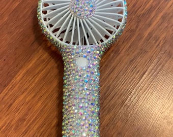 Éventail bling éblouissant, éventail personnel bling, strass, ventilateur rechargeable