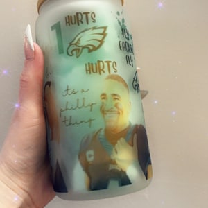 Philadelphia Eagles Glass Cup, Jalen Hurts, It’s a Philly Thing