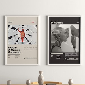 2001: A Space Odyssey Set Of 2 Movie Poster | Minimalist Movie Poster | Ex Machina Poster | Custom Movie | Wall Art Print | Home Decor