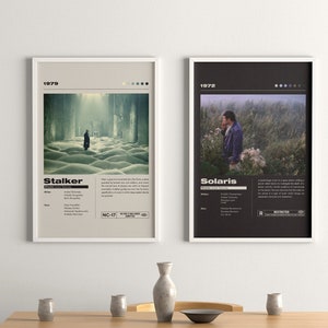 Tarkovsky 2er Set Film Poster | Minimalistisches Filmplakat | Vintage Poster | Benutzerdefinierte Film Druck | Wand Kunst Druck | Wohnkultur | Paar Geschenk