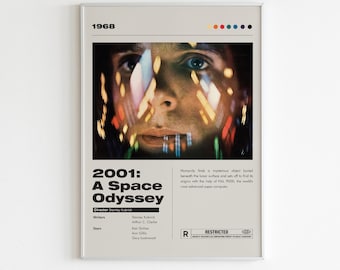 2001: A Space Odyssey Movie Poster | Minimalist Movie Poster | Kubrick | Custom Movie Print | Wall Art Print | Home decor | Couple Gift
