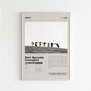 Siebtes Siegel Poster | Minimalistisches Filmplakat | Ingmar Bergmann | Benutzerdefinierte Film Druck | Wand Kunst Druck | Paar Geschenk