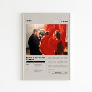 Three Colors Red Movie Poster: Minimalist Trilogy Print
