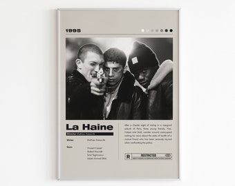 La Haine Movie Poster | Minimalist Movie Poster | Vintage Movie Poster | Custom Movie Print | Wall Art Print | Home decor | Black and White