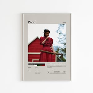 Pearl Movie Poster | Minimalist Movie Poster | Ti West | Horror Movie | Custom Movie Print | Wall Art Print | Home decor | Christmas Gift