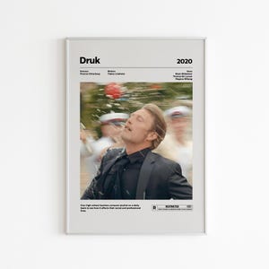 Noch ein rundes &#39;&#39;betrunken&#39;&#39;Movie Poster | Minimalistisches Filmplakat | Mads Mikkelsen | Benutzerdefinierte Film Druck | Wand Kunst Druck | Wohnkultur | Geschenk