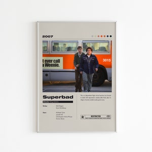 Superbad Movie Poster: Minimalist Wall Art Print