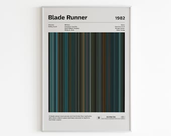 Blade Runner Movie Barcode Poster | Sci-Fi Film Art Print | Unique Wall Decor | Unique Cinematic Artwork | Perfect Gift for Movie Lovers