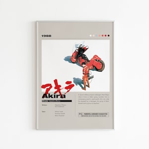 Akira Movie Poster: Minimalist Anime Wall Art Print