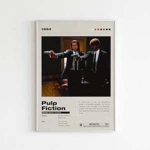 Pulp Fiction Movie Poster | Minimalist Movie Poster | Quentin Tarantino | Custom Movie Print | Wall Art Print | Home decor | Couple Gift