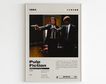 Pulp Fiction Movie Poster | Minimalist Movie Poster | Quentin Tarantino | Custom Movie Print | Wall Art Print | Home decor | Couple Gift