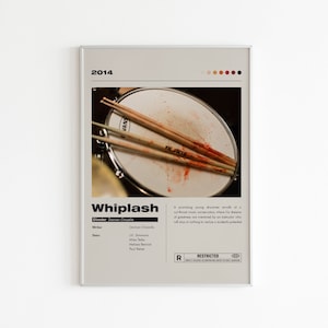 Poster del film Whiplash: stampa minimalista del film musicale