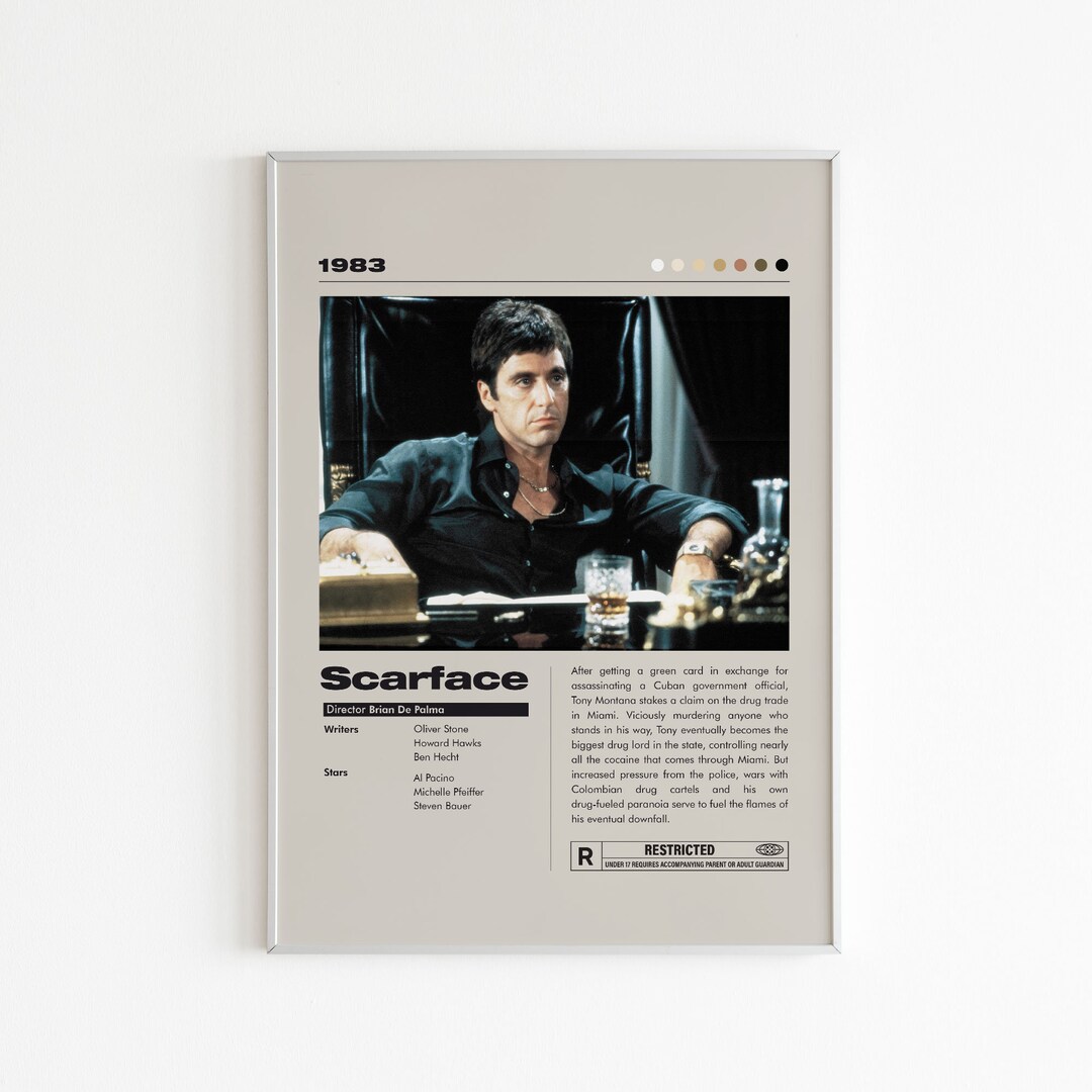 Scarface Movie Poster | Minimalist Movie Poster | Al Pacino | Custom ...
