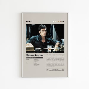Scarface Movie Poster | Minimalist Movie Poster | Al Pacino | Custom Movie Print | Wall Art Print | Home decor | Couple Gift | Vintage Movie