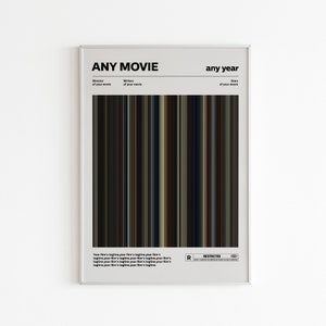 Poster di codici a barre di film personalizzati / Stampa artistica di film personalizzata / Decorazione murale unica / Opere d'arte cinematografiche uniche / Regalo per gli amanti del cinema / Decorazioni per la casa