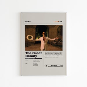 Locandina del film La grande bellezza / Locandina minimalista del film / Paolo Sorrentino / Stampa del film / Stampa artistica da parete / Arredamento per la casa / Stampa retrò vintage
