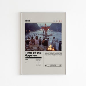 Cartel de la película Time of the Gypsies / Cartel de la película minimalista / Impresión de la película de Emir Kusturica / Impresión de arte de pared / Decoración del hogar / Cartel de la película de culto