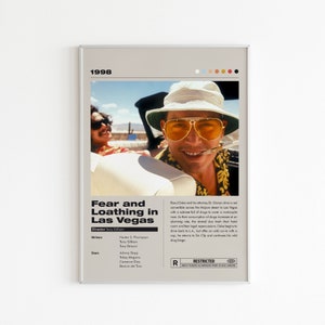 Fear And Loathing In Las Vegas Movie Poster | Minimalist Movie Poster | Johnny Depp | Custom Movie Print | Vintage Retro Wall Art Print