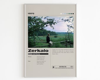 Locandina del film Zerkalo / Locandina minimalista del film / Andrej Tarkovskij / Stampa personalizzata del film / Stampa artistica da parete / Arredamento per la casa / Regalo di coppia