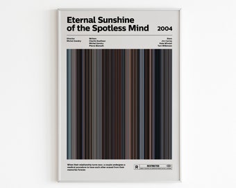 Eternal Sunshine of the Spotless Mind Movie Barcode Poster | Unique Film Art Print | Romantic Wall Decor | Perfect Gift for Movie Lovers