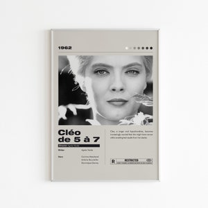 Cléo de 5 a 7 Pôster do Filme | Pôster de filme minimalista | Agnès Varda Filme | Nova Onda Francesa | Impressão de arte de parede | Decoração de casa | Presente de casal