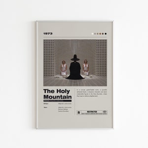 O cartaz do filme da montanha santamente | Pôster de filme minimalista | Alejandro Jodorowsky | Impressão de filme personalizada | Impressão de arte de parede | Decoração de casa | Presente
