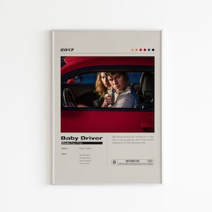 Affiche du film Baby Driver : impression d&#39;art mural minimaliste