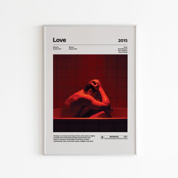 LOVE Movie Poster | Gaspar Noé Art Print | Cult Film Wall Art | Movie Print | Wall Art Print | Home decor | Romantic Bold Cinematic Poster