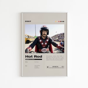 Hot Rod Movie Poster: Andy Samberg, Minimalistischer Wandkunst Druck