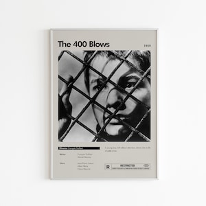 The 400 Blows Movie Poster | Truffaut Movies | Minimalist Movie Poster | Custom Movie Print | Wall Art Print | Home decor | Couple Gift