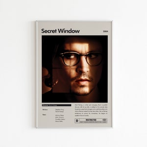 Secret Window Movie Poster | Minimalist Movie Poster | Johnny Depp | Custom Movie Print | Wall Art Print | Home decor | Vintage Retro Poster
