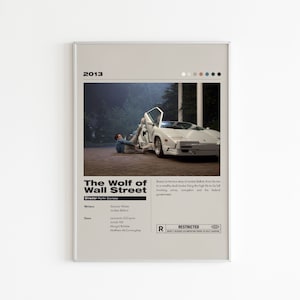 Der Wolf der Wall Street Poster | Minimalistisches Filmplakat | LEONARDO DiCaprio | Benutzerdefinierte Film Druck | Wand Kunst Druck | Paar Geschenk