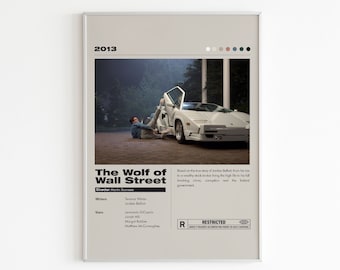 The Wolf of Wall Street Poster | Minimalist Movie Poster | Leonardo DiCaprio | Custom Movie Print | Wall Art Print | Home decor |Couple Gift
