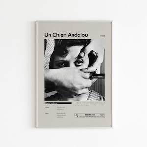 Un chien andalou Film Poster | Luis Bunuel | Minimalistisches Filmplakat | Benutzerdefinierte Film Druck | Wand Kunst Druck | Wohnkultur | Paar Geschenk