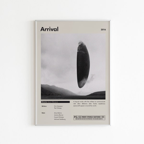 Arrival 2016 Movie Poster | Minimalist Movie Poster | Sci-Fi Movie Poster | Custom Movie Print | Wall Art Print | Home decor | Couple Gift